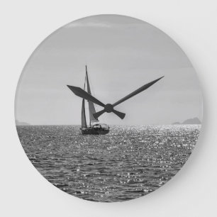 Grande Horloge Ronde Cool moderne photo de voilier en été