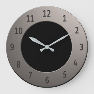 Grande Horloge Ronde Cool n'importe quel chiffre noir couleur sur le ca
