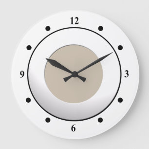 Grande Horloge Ronde Cool No Digits on White Frame on Custom Color