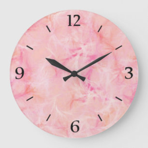 Grande Horloge Ronde Copie de marbre de remous - rose de corail