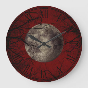 Grande Horloge Ronde Copies éffrayantes de Halloween de lune