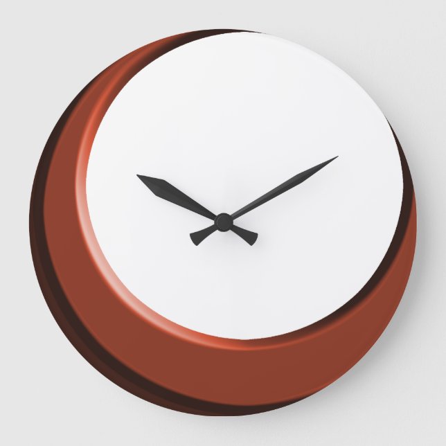 Grande Horloge Ronde Copper and White Retro Modern Kitchen Wall Clock (Recto)