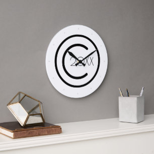 Grande Horloge Ronde Copyright Moderne Typographique