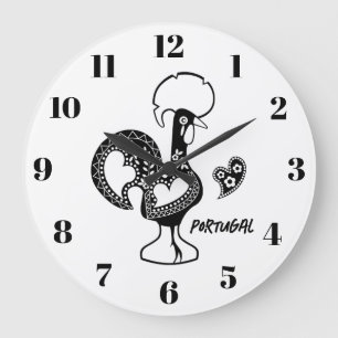 Grande Horloge Ronde Coq de Barcelos, Portugal, silhouette