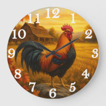 Coq vibrant dans un pâturage doré