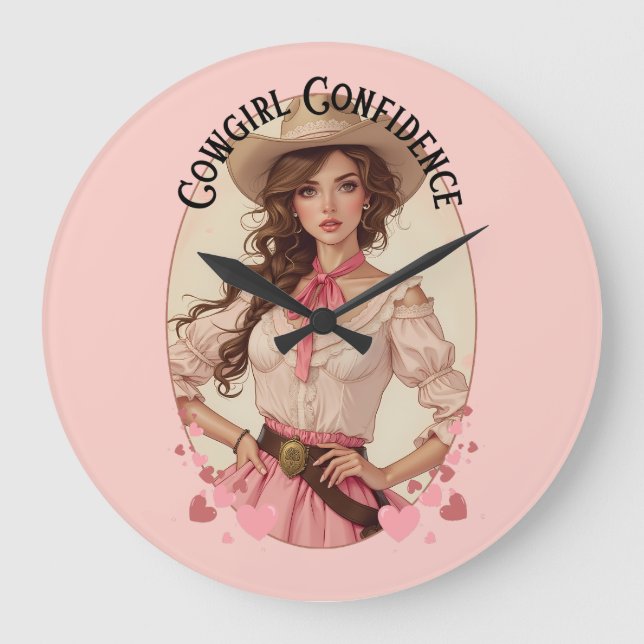 Grande Horloge Ronde Coquette Cowgirl Western Mode Portrait (Recto)