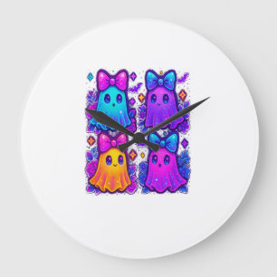 Grande Horloge Ronde Coquette Halloween iridescente