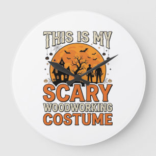 Grande Horloge Ronde Costume de menuiserie effrayant Halloween Design V