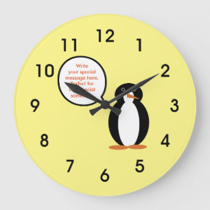 Grande Horloge Ronde Costume de naissance parlant Mme Pingouin Personna