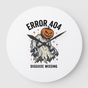 Grande Horloge Ronde Costume Halloween 404 Citrouille Fantôme Erreur De