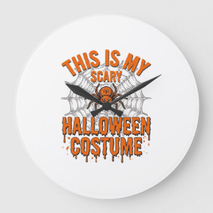 Grande Horloge Ronde Costume Halloween effrayant Toile d'araignée Desig