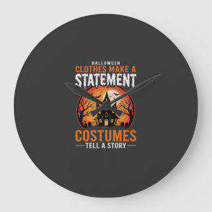 Grande Horloge Ronde Costumes d'Halloween racontent une histoire Maison