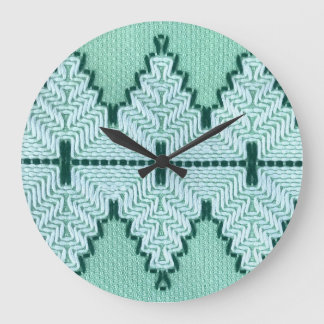 Grande Horloge Ronde Couchage en fil textile rétro, pulsation graphique