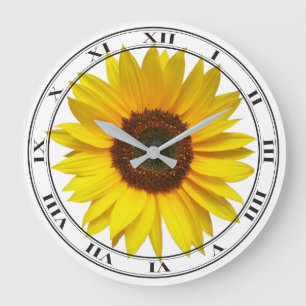 Grande Horloge Ronde Couche du mur de tournesol