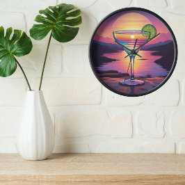 Grande Horloge Ronde Coucher de soleil coloré Margarita