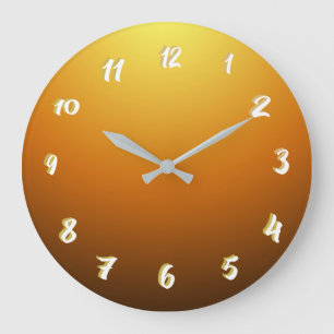 Grande Horloge Ronde Coucher de soleil doré magnifique 