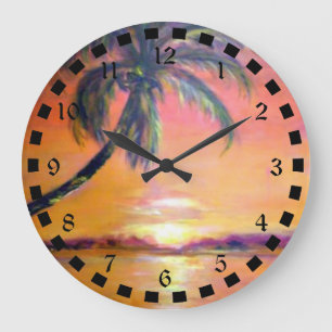 Grande Horloge Ronde Coucher de soleil tropical