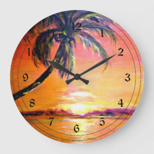 Grande Horloge Ronde Coucher de soleil tropical
