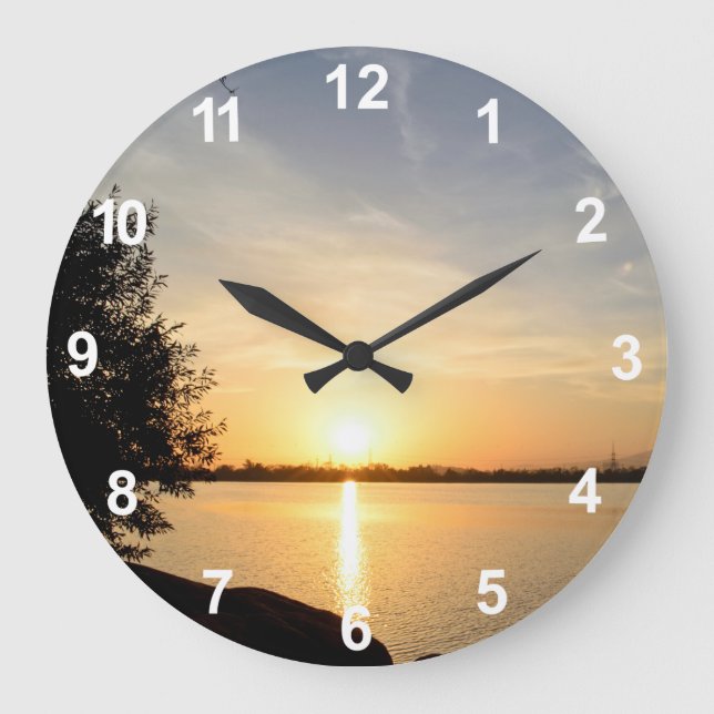 Grande Horloge Ronde Coucher du soleil au lac (Recto)