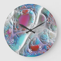 Couette bleue et blanche Abstraite - Fractale rose