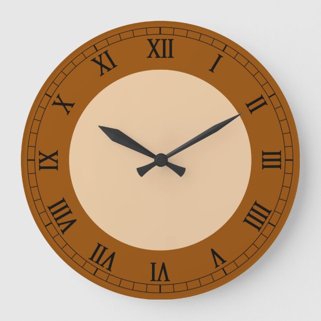 Grande Horloge Ronde Couleur Brown élégante (Recto)