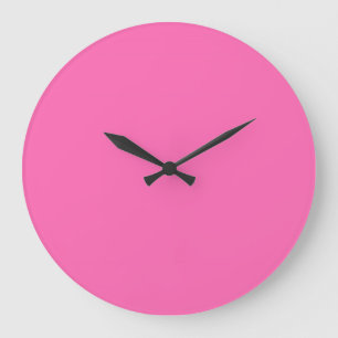 Grande Horloge Ronde Couleur solide rose chaud