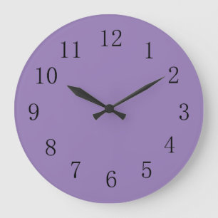 Grande Horloge Ronde Couleur solide violet lavande