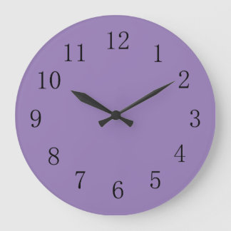 Grande Horloge Ronde Couleur solide violet lavande