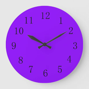Grande Horloge Ronde Couleur solide violet vive