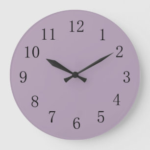 Grande Horloge Ronde Couleur uni pastel violet