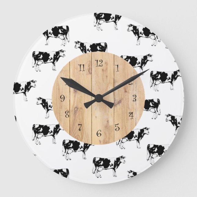 Grande Horloge Ronde Country Cow Kitchen Wall Clocks (Recto)