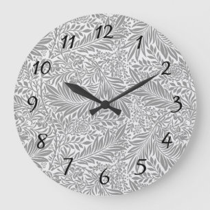 Grande Horloge Ronde Country Grey William Morris Leaf Motif