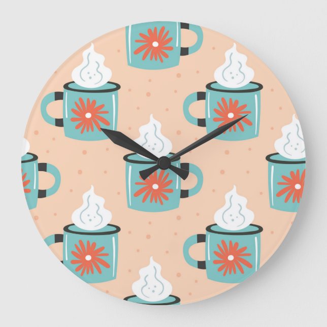 Grande Horloge Ronde Coupe bleu clair Motif sans voile. (Recto)