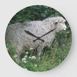 Grande Horloge Ronde Coupe Greedy Sheep Eating Wall Clock