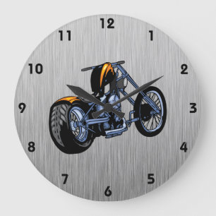 Grande Horloge Ronde Couperet balayé de Métal-regard