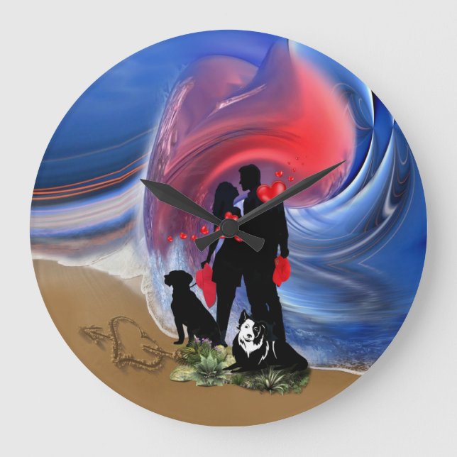 Grande Horloge Ronde Couple de Saint Valentin (Recto)
