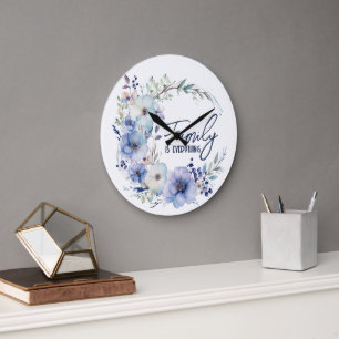 Grande Horloge Ronde Couronne de citation de famille