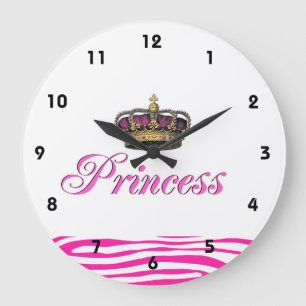 Grande Horloge Ronde Couronne princière en rose chaud