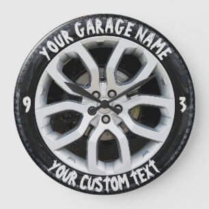 Grande Horloge Ronde Coutume de roue de pneu de propriétaire de garage