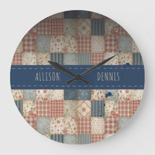 Grande Horloge Ronde Couverture de mémoire personnalisée Nom de famille