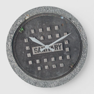 Grande Horloge Ronde Couverture d'égout de trou Sanitation amusant rond