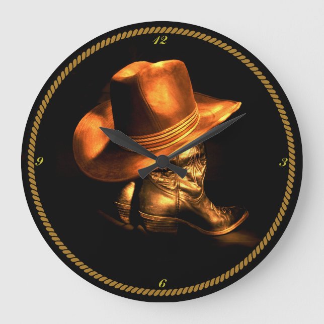GRANDE HORLOGE RONDE COWBOY HAT & BOOTS (Recto)