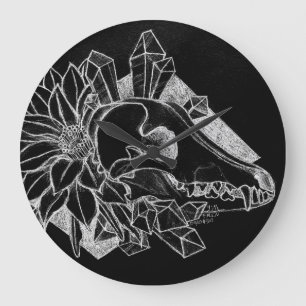 Grande Horloge Ronde Coyote de cristal inversé