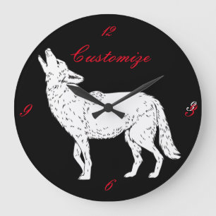 Grande Horloge Ronde Coyote hurlant Thunder_Cove