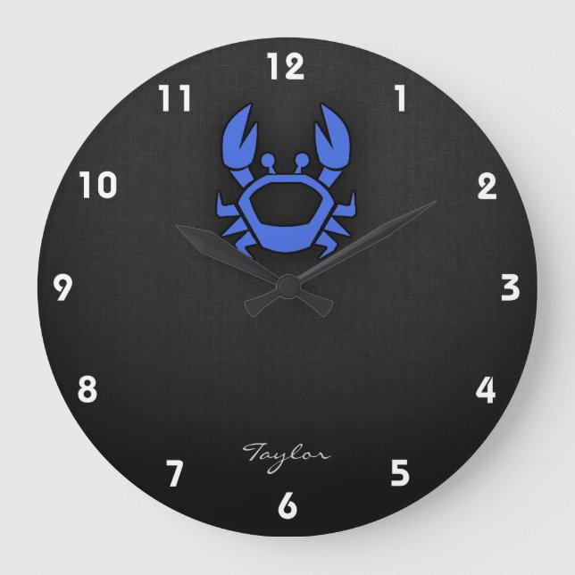 Grande Horloge Ronde Crabe bleu royal (Recto)