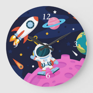 Grande Horloge Ronde Craft de l'espace flottant