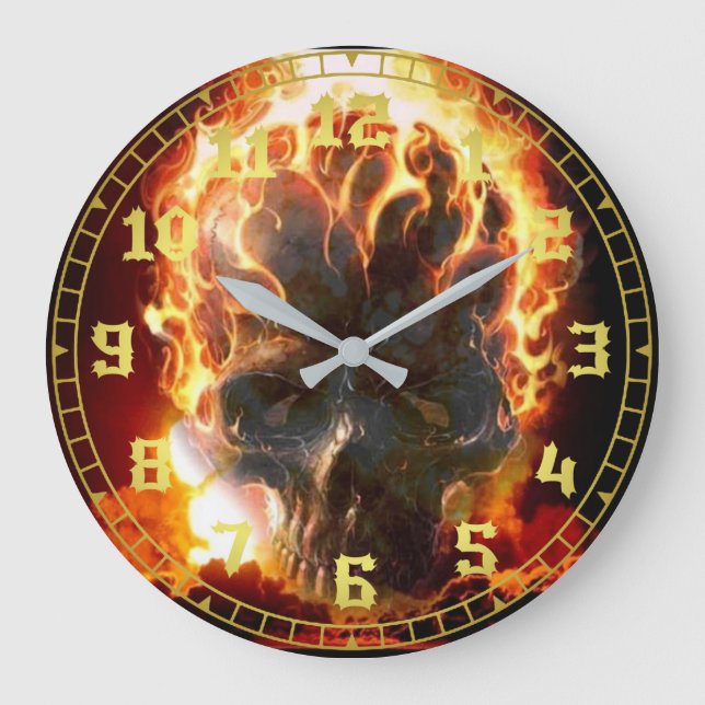 Grande Horloge Ronde Crâne brûlant (Recto)