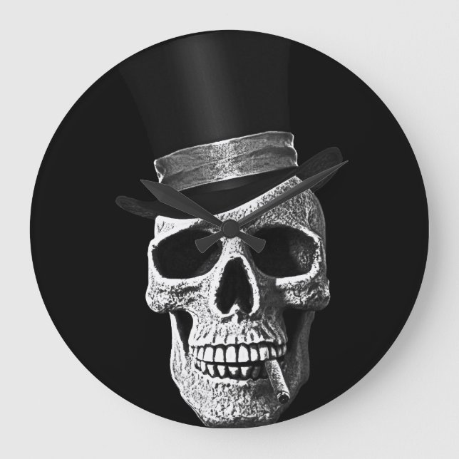 Grande Horloge Ronde Crâne de chapeau supérieur (Recto)