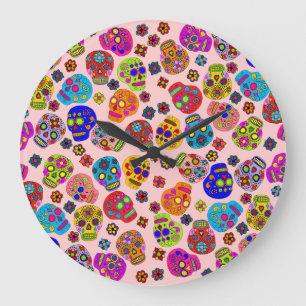 Grande Horloge Ronde Crâne de Sucre