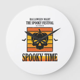 Grande Horloge Ronde Crâne d'Halloween Drôle Épouvantable Citation Vint